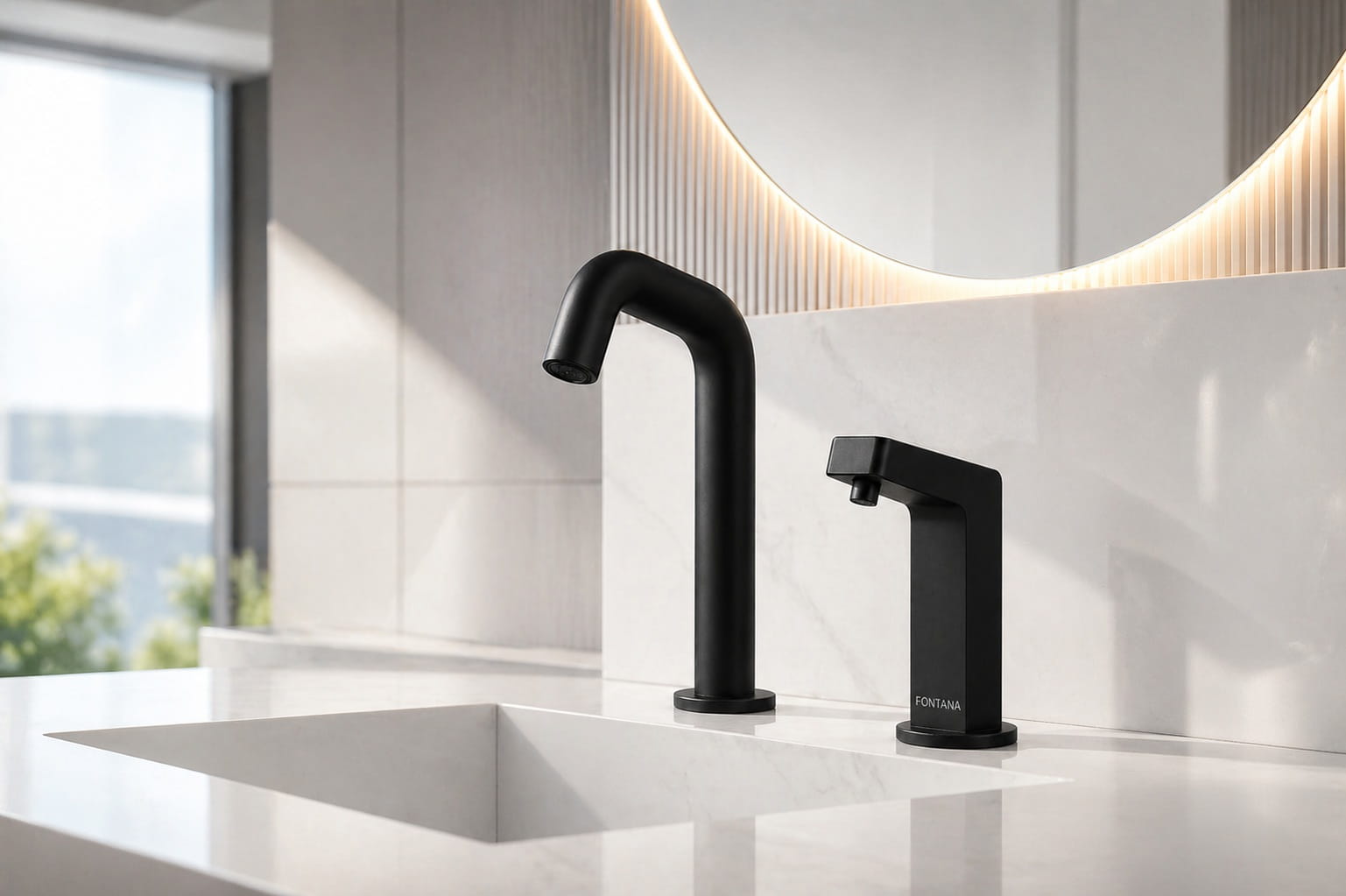 Commercial bathroom touchless soap dispensers in matte black finish
